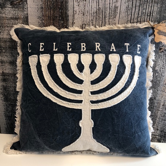 Mud Pie Menorah "Celebrate" Pillow - Picture 1 of 6